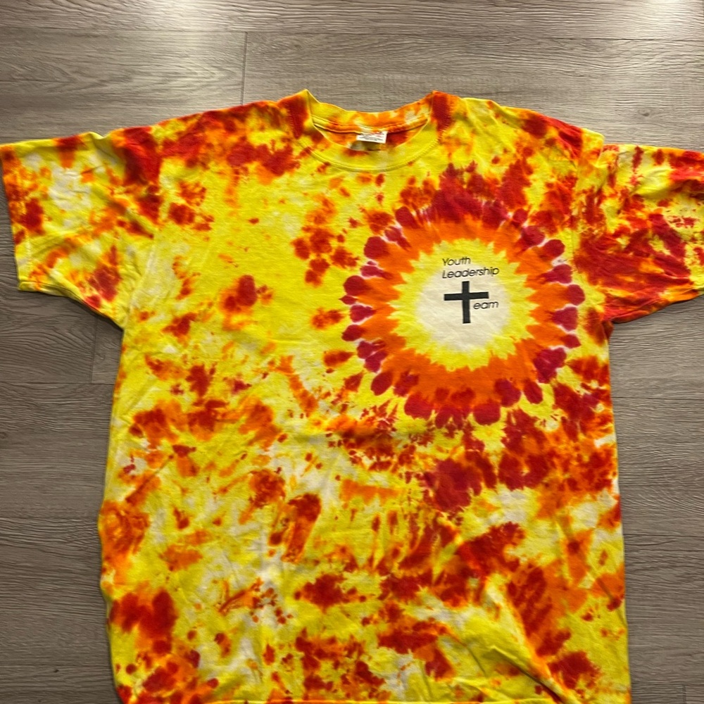 Anvil Yellow and Orange Tie-Dye T-Shirt